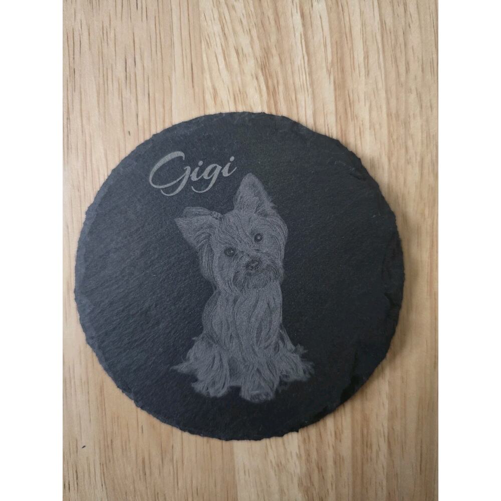 4 Engraved Personalized Coaster Pets Dog Cat Person Whatever You'd Like 4x4